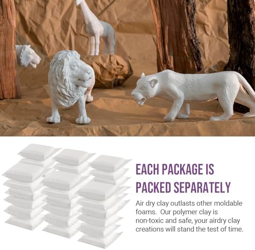 CALPALMY Air Dry Foam Clay (36 Pack), 360g White Moldable Soft Clay for Kids Gifts Partty and School Project Supplies, Perfect for Crafting Cosplay and Artistic Projects