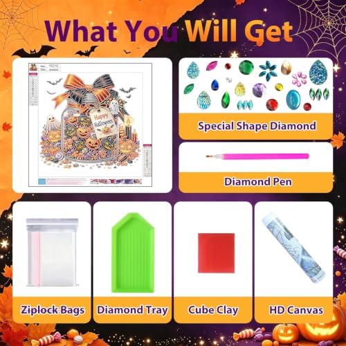 Halloween Diamond Art Kits for Adults Special Shape Diamond Painting
