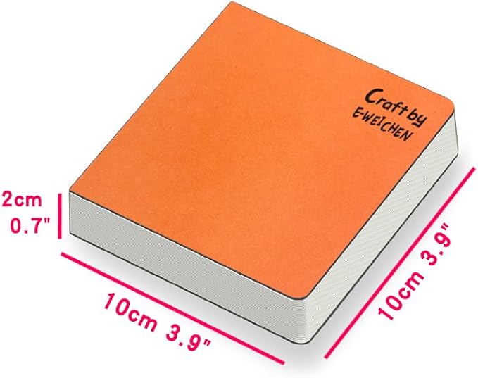 Square 3.9X3.9 300gsm Portable Fine Textures Watercolor Paper Pad Journal 60pgs (30 Sheets) Travel Size for Calligrapher Watercolor Sketch Book Water Color Paper Notebook. Orange