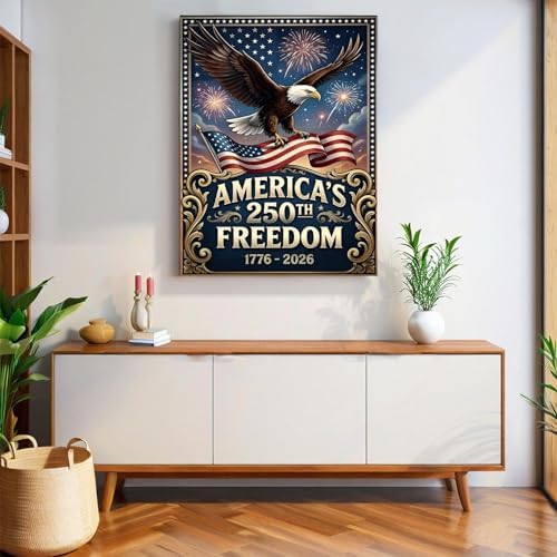 bleihum Eagle Diamond Art Kits for Adults, 4th of July Diamond Painting