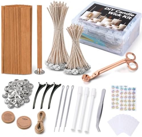 Candle Wicks Kit for Candle Making, 50 Wood Wicks