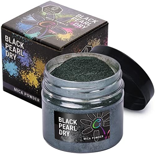 Black Pearl Mica Powder for Resin Coloring 2 oz - Pigment Powder for Nails