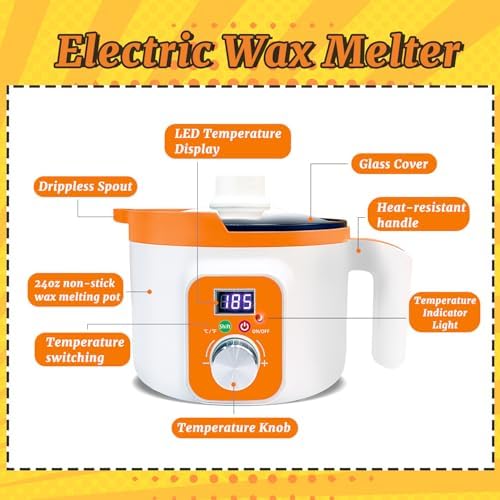 Electric Wax Melting Pot with LED Display & Precise Temperature Control