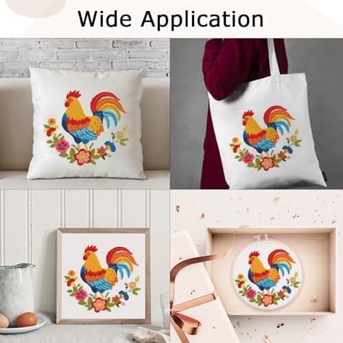Nuberlic Embroidery Kit for Beginners, Rooster Needlepoint kit