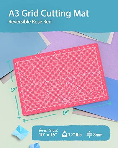 G+ Self-Healing Reversible Cutting Mat - A3 12x18 for Fabric; Double-Sided Cutting Board for Sewing, Crafting, Quilting, Scrapbooking, Rotary Cutting - Perfect for Creators