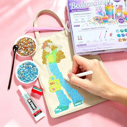 18000Pcs Resin Rhinestones for Bedazzling, Multicolor 3mm Flatback Gems, Bedazzler Kit with 2Pcs 10ml B7000 Jewelry Glue for Crafts, Shoes & Nail Art