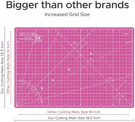 Elan Cutting Mat A3 Pink & Purple, Self Healing Cutting Mat 12x18 Inch, 5-Ply Craft Board Pink, Hobby Board for Crafts 12x18 Inch