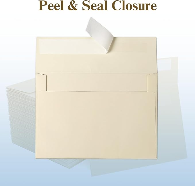 100 Pack Goefun Cream Blank Cards and Envelopes 5x7