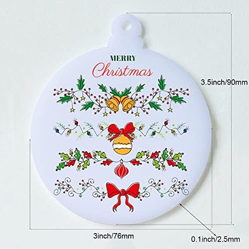 20Pcs 3 Inch Blank Acrylic Christmas Ornaments 2025 White Unfinished Round Acrylic Christmas Ornaments for DIY Craft Hanging Ornaments for Christmas Tree Decoration Xmas Party Decorations