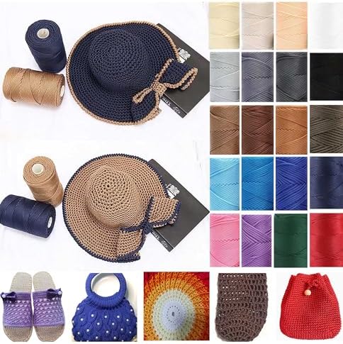 400gram Art Yarn Cord Light Brown Polyester Yarn Macrame Knitting Crocheting DIY Bags Crochet Basket Summer Hat Craft Cord 3mm Macrame Cord Rope 438yds 1314 Feet