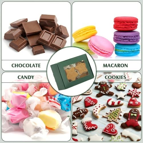 Zonon 30 Pcs Mini Kraft Soap Boxes with Window Homemade,Green