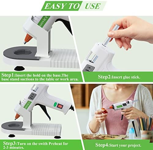 MONVICT Hot Glue Gun Kit,40W Mini Glue Gun with Suction Cups Stand