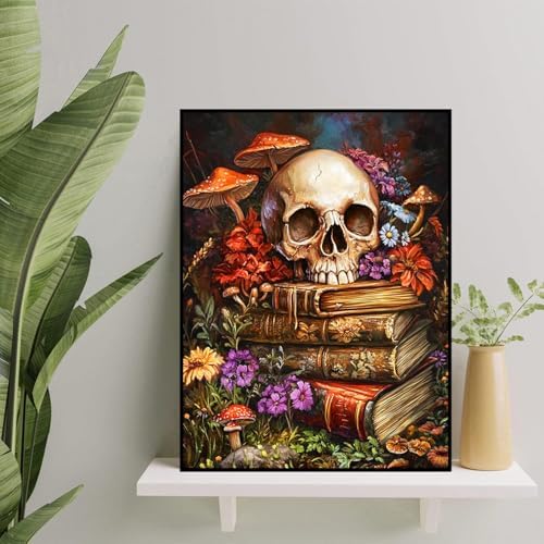 Axquilon Skull Diamond Art Kits for Adults 12x16 inch