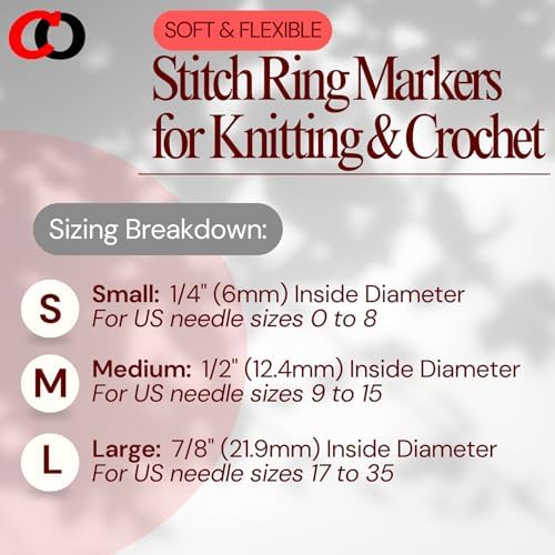 (100 Pack) Soft Stitch Ring Markers for Knitting and Crochet - Flexible, Snag-Free Rubber Stitch Markers (Small Size for Needle Sizes 0-8, Orange & Yellow)