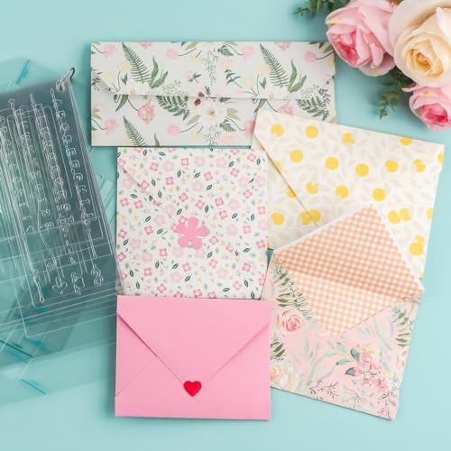 17pcs/Set Envelope Maker Guide Set Envelope Tear Templates All-in-One Envelope Making Tools for Card Making Envelope Makers Crafting Supplies