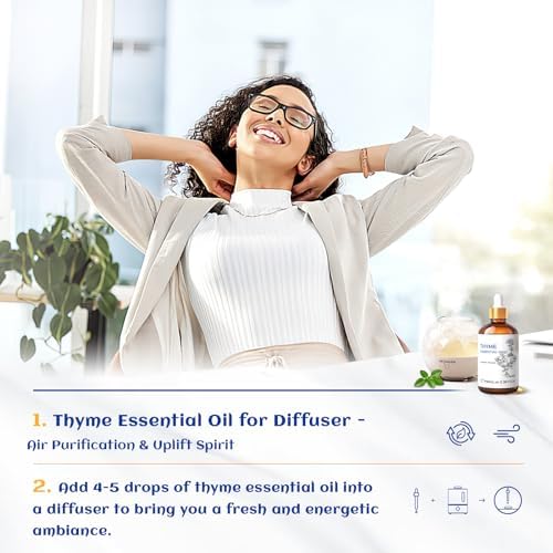 HIQILI Thyme Essential Oil for Skin Flare Care, DIY Spray, Diffuser