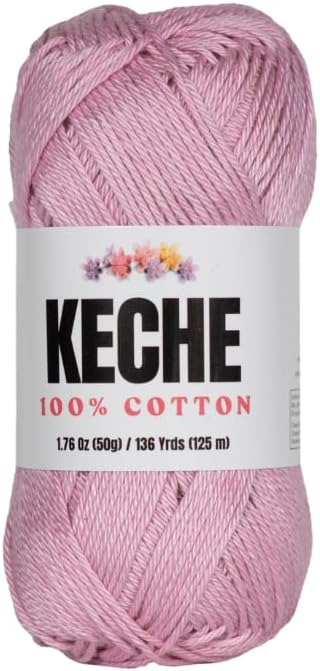 Cotton Yarn - 100% Cotton Yarn for Crocheting and Knitting, Mercerized Cotton Amigurumi Yarn Fine-Sport 2 1.76 oz (50g) / 136 Yrds (125 m) - Lilac