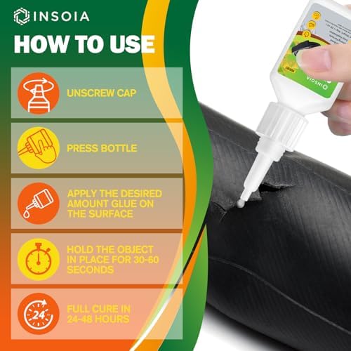 INSOIA Super Rubber Glue Clear, 20g, Strong Bond, with Precision Tips