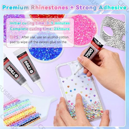 28000 Pcs Color Rhinestones Bedazzling Kit, Silver Resin Rhinestones