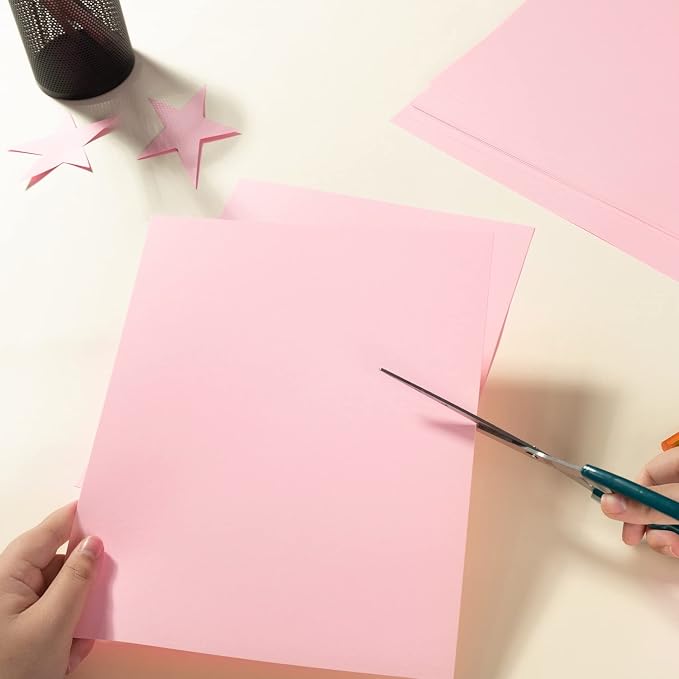 20 Sheets Blank Pink Thick Paper Cardstock, 8.5x11 inches
