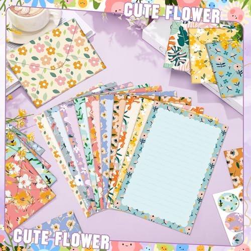 TaoBary 160 Pcs Kawaii Stationery Paper and Envelopes Set, 5.5 x 8.25''