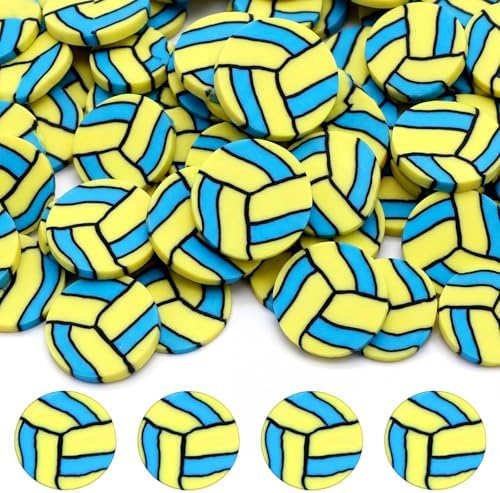 Weysat 30g Volleyball Polymer Clay Slices 0.2 Inch Mini Sports Confetti