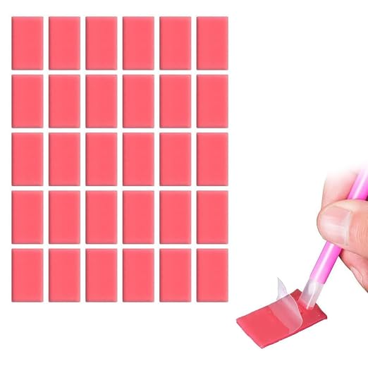 30pcs Glue Clay Diamond Art Wax Diamond for DIY Diamonds Art Paintin, 2x4cm Red