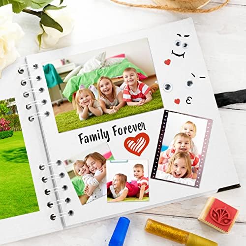 Scrapbook Album, 36 Pages, 7 x 7 Inch, White Photo Album, Scrap Book | Hardcover with Thick 200 GSM Kraft Paper, Ideal for Your Scrapbooking Albums, Art & Craft Projects (White, 7 x 7 Inch)