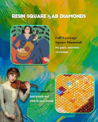 forever young Masterpiece Series Small Diamond Art Kits, 5x7 Inch Canvas