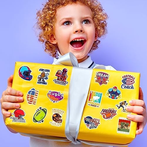 Football Stickers for Kids Teens Adults, 100PCS Vinyl Waterproof Football Sports Stickers for Water Bottle Laptop Skateboard