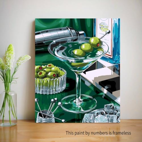 bleihum Cocktail Paint by Numbers Kit for Adults 16x20inch