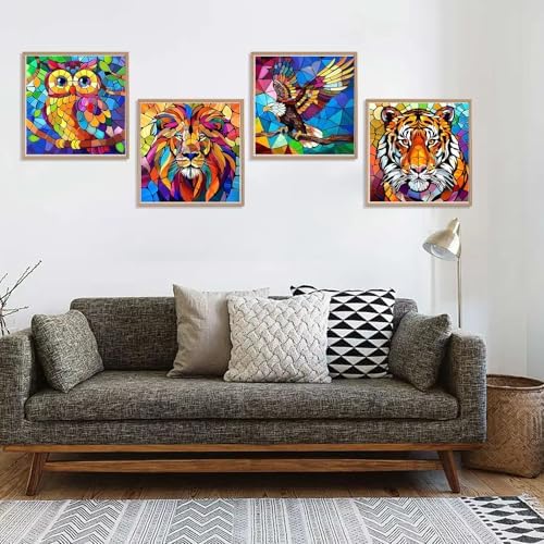 4 Pack AnimalsDiamond Art Kits for Adults, Diamond Painting for Beginner