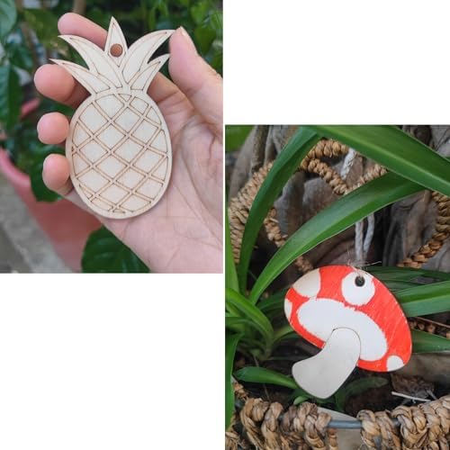 70PCS Pastoral Unfinished Blank Wooden Cutouts Craft for Kids | suit for Children's Painting DIY Room Decoration Gift Giving Surprise (70 Pastoral)