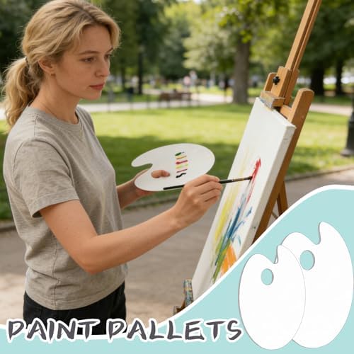 Hulameda 2Pcs Acrylic Paint Palette with Thumb Hole for Adults or Kids