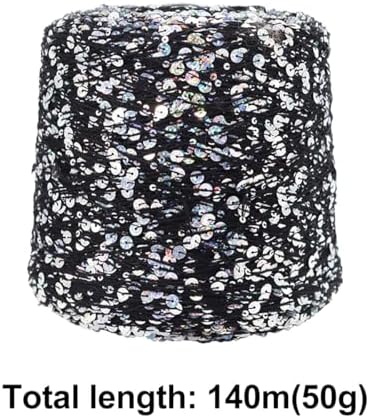 ECYC Ltd 153 Yards Cotton Sequin Yarn, Sparkle Sequin Thread for Knitting & Crocheting, DIY Craft Projects