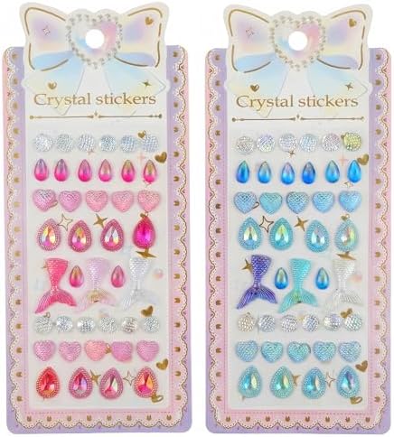 【2 Sheets】 Airy 3D Puffy Stickers, Resin Decorative Stickers, Cute Small Stickers for Kids，Girls, Adults, Reusable Tiny Stickers for Phone Case, Notebook - Perfect for Craft and GIF (Luminous)
