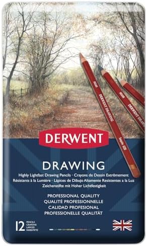 Derwent Colored Drawing Pencils, 5mm Core, Metal Tin, 12 Count (0700671)