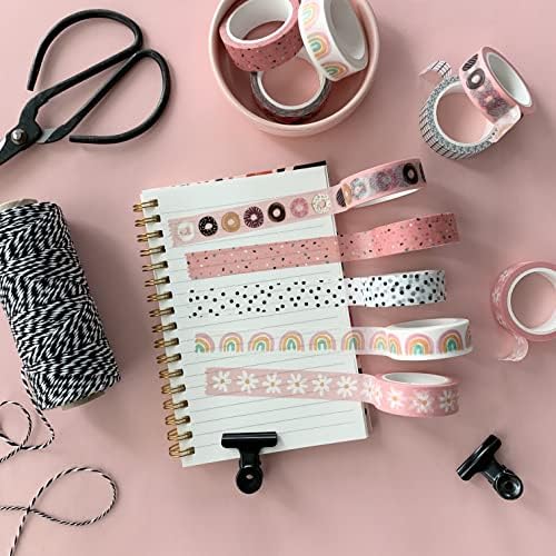 12 Rolls Washi Tape Set for Journaling, Scrapbooking & Decorative Crafts