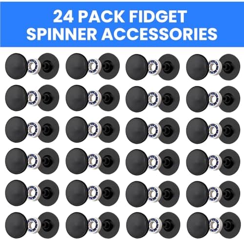 NiArt Fidget Spinner Bearings with Caps 24 Pack, Chrome Steel DIY Set