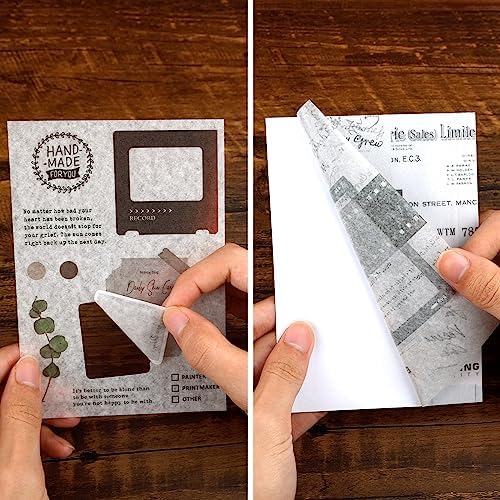 Dizdkizd Washi Stickers Book for Journaling, Vintage Scrapbook Ephemera with 180pcs Film Stickers and 20 Adhesive Scrapbooking Papers, Junk Journaling Supplies