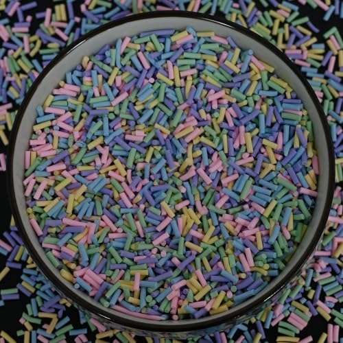 LIKETURE Fake Sprinkles 110G Non-edible Polymer Clay Sprinkles Fake Candy Sprinkles Slime Sprinkles Faux Sprinkles for Resin Slime Add Ins Plastic Sprinkle Nail Art Shaker Card Filler (Light Yellow)