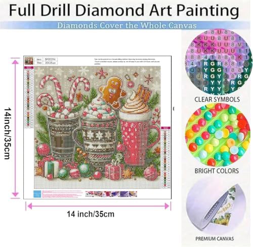 BAWKENTON Santa Claus Diamond Art Kits for Adults, DIY Christmas Wall Decor