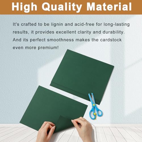 Silunkia 40 Sheets Dark Green Cardstock 8.5 x 11 Crafts Paper 75lb