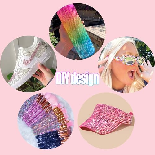 19200Pcs in 48 Colors Rhinestones for Bedazzling and Diamond Art, 4mm Flatback Gems with 3×10ml B7000 Jewelry Glue Tweezers, Perfect for Nail Art, Crafting, Clothing, Fabric Decor