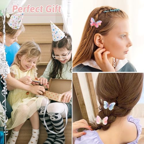 FASHEWELRY 10Pcs 3D Cloth Butterfly Hair Clips, Alligator Hair Clips for Girls Women, Hair Accessories Making, 33x47x13mm