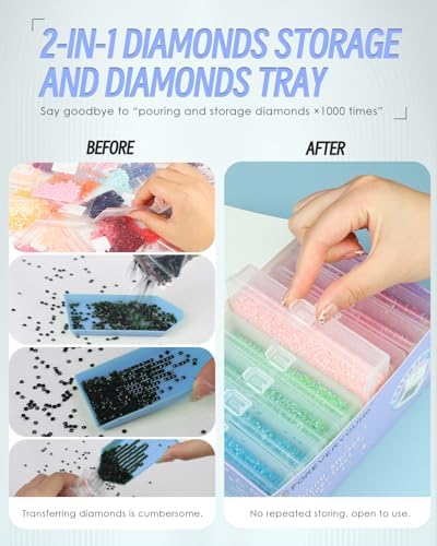 forever young 8PCS Extra Large Diamond Painting Storage Containers Trays