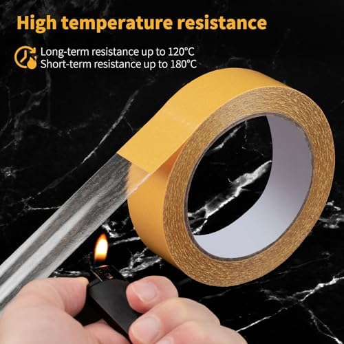 Super Thin Double Sided Adhesive Tape 1.18Inch X 66Feet Clear Double Sided Tape for Clothes, Poster,DIY Crafts,Poster,Arts,Paste Photo,Rug Non-slip, Fixed Decorations, LED Strips, Fixed Power Socket