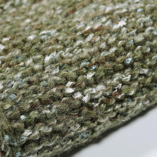 Artisanal Yarn Collection Multifiber Fancy Yarn for Knitting Crocheting Crafts DIY, Set of 3 Rolls(107 Mossy Stone with Silver Flakes)
