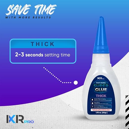 Thick CA Glue, Super Glue, Cyanoacrylate Adhesive, 6 Pcs 1.75oz Repair kit