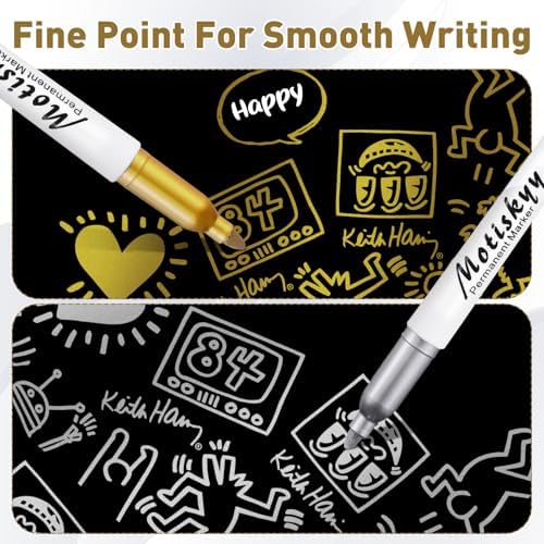 Motiskyy 72 Pcs Metallic Permanent Markers Bulk, Gold Silver